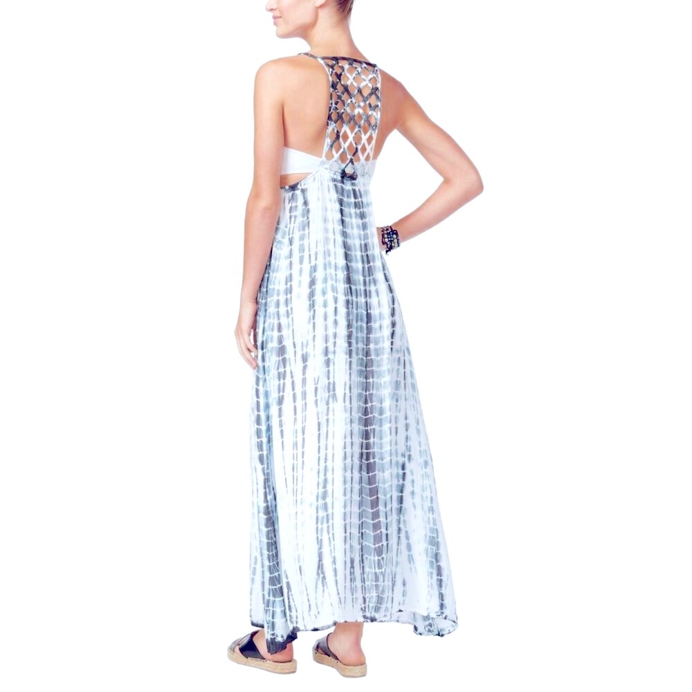 RAVIYA tie dye strappy woven flowy maxi dress beach cover up NWT size XL